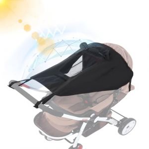 Furforstk pare soleil poussette universelle avec protection UV 50+ parasol poussette imperméable capote poussette universelle avec hublot et ailes d'abat-jour, protege soleil poussette (noir) (Furfor, neuf)