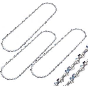 3 x Chaîne de Tronçonneuse, 3/8" LP 52 Maillons, Jauge 1,3 mm – 35 cm Chaîne de Rechange Antirebond pour Guide 14 Pouces, Compatible avec Husqvarna Dolmar Einhell Makita Hitachi Oregon et autres (valovshou, neuf)