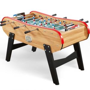 Catenaccio Babyfoot Adulte de Bar en Bois Clair 161x110x95cm &ndash; Baby-Foot de Caf&eacute; avec Monnayeur 1&euro; &ndash; Table de Jeux Robuste, Authentique, Style Bistrot (BABYFOOT VINTAGE, neuf)