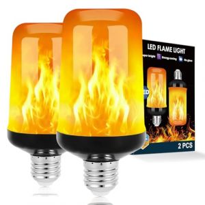 LIAISIMI Ampoule &agrave; Flamme LED, 4W E27 Ampoule &agrave; Effet de Flamme, 4 Modes, 1400K Lumi&egrave;re Vacillante R&eacute;aliste, Cr&eacute;er une Ambiance Chaleureuse pour F&ecirc;tes de No&euml;l, Halloween (Noir, Lot de 2) (outdoorFred, neuf)