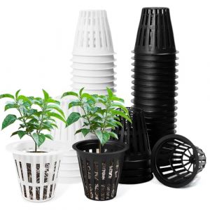 Huucozn 50 PCS Pots de Culture Hydroponique Perforés Plastique Pot Hydroponique Maille Aération Maximale pour Semis/Boutures/Germination, Noir et Blanc (NOISY ADRENALINE, UNIPESSOAL LDA, neuf)