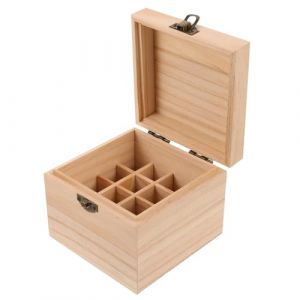Homoyoyo Bo&icirc;te en Bois pour Huiles Essentielles 16 Compartiments Organiseur Aromath&eacute;rapie pour Flacons 10 Ml Coffret de Rangement Compact pour Voyage Pr&eacute;sentation S&eacute;curis&eacute;e et Pratique (S Wisdom HF, neuf)