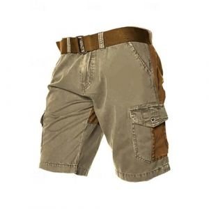 Short Bermudas Homme Cargo, Pantacourt De Travail Homme Décontracté Eté Short Sudation Grande Taille Pas Cher Salopette Short Multi Poches avec Cordon De Serrage Bas De Vêtements De Travail (Rnoaobu, neuf)