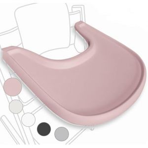 Plateau de chaise haute compatible avec la chaise Stokke Tripp Trapp &ndash; ne permet pas l&rsquo;utilisation de plats &agrave; ventouse &ndash; design ergonomique incurv&eacute;, Rose mat, sans BPA, facile &agrave; monter (Lokwood, neuf)