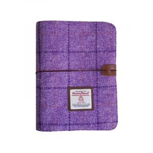Harris Tweed Classeur A5 &agrave; 6 anneaux, couverture souple en laine rechargeable, 80 pages pour feuilles de recharge A5 et inserts de planificateur A5, journal pour &eacute;crire, format A5, 80 pages (violet) (TAILORMAP, neuf)