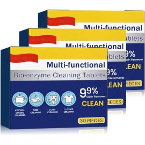 Lot de 3 boîtes de tablettes de nettoyage multi-fonctions à dissolution concentrée pour la cuisine - Puissantes tablettes détachantes - Poudre de nettoyage multi-usages - Tablettes de nettoyage (XIANWEIRENZHI, neuf)