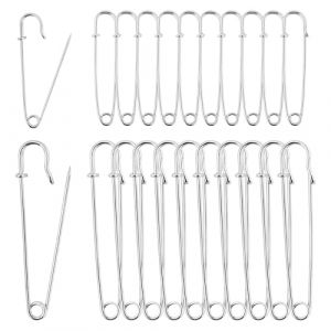 Grandes Épingles à Nourrice, Lot de 20 Grosse Épingle de Sûreté, Épingles à Nourrice Extra Larges, Épingles de Kilt, Épingles de Sûreté pour Kilt, Couverture, Tricot, Travaux Manuels (63mm & 100mm) (EASY ECOM LTD, neuf)