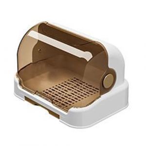 Boîte de rangement anti-poussière pour biberons avec plateau de vidange amovible pour biberons, grande capacité, marron transparent (kilnbright, neuf)