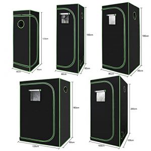 Lospitch Tente de Culture, Grow Box Indoor, 120 x 60 x 180 cm Chambre ou Armoire de Culture, Opaque et imperméable, Serre pour la Maison, Oxford 600D, Noir et Vert (UAB LONAKA, neuf)