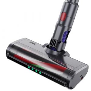 EUARY Brosse compatible avec Dyson V7 V8 V10 V11 V15 (avec 4 lumières LED) Tête de brosse de rechange pour moquette, parquet, carrelage, spazzola (Gris argent, Argent) (XINLAIDIANZIBV778, neuf)