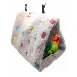 Voarge Peluche Nid d'Oiseau Hiver Chaud Peluche Hamster Hamac Pendentif Cage Grotte Oiseaux Abri Triangulaire pour oiseaux Lit Pet Jouet (Voyage Direct, neuf)