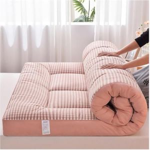 Matelas futon japonais pliable, tatami, matelas de camping portable, facile &agrave; ranger, tissu respirant pour canap&eacute;, matelas (rose, 180 x 200 cm) (huizhoushiduolameizhaomingyouxiangongsi, neuf)