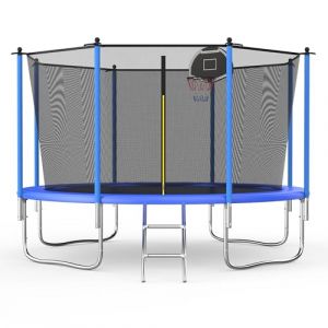 Redkid, Trampoline d'ext&eacute;rieur &Oslash; 305/366 cm, trampoline pour enfants, trampoline de jardin avec filet de s&eacute;curit&eacute;, &eacute;chelle, planche de panier de basket-ball (Intranet, 305 cm) (HJ INTERNATIONAL, neuf)