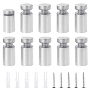 Gueenky 40 Pi&egrave;ces Entretoise Murale en Acier Inox, 16x25mm Vis de Entretoise de Publicit&eacute; Argent&eacute; Support Entretoise en Verre pour Fixations Montage Verre (FishTower, neuf)