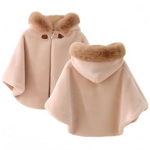 Proumhang Cape &agrave; Capuche pour Filles,Poncho Ch&acirc;le en Plein Air Chaud pour l'hiver,Veste &agrave; Capuche,Cape de Princesse,B&eacute;b&eacute; Enfants Nourrissons Tout-petits V&ecirc;tements de Neige,Kaki,110 (labellevie_NO1, neuf)