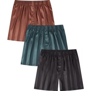 Jveyvth Cale&ccedil;on Homme，Boxer en Satin pour Homme, Taille &eacute;lastique, sous-V&ecirc;tement, Pantalon de Pyjama, Fermeture &agrave; Boutons (CSEASY, neuf)