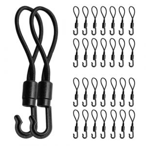 WEIZHIS 30 Tiges Noir Tendeurs Elastique Crochets,25cm Extenseur &eacute;tanche Crochets,Sandow pour Bache, Tendeurs Caoutchouc Multi Usage, pour l'ext&eacute;rieur, S&eacute;curisation Chargement, Tentes Camping (ESCUM ALTO SHOP S.R.L., neuf)