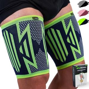 2 Pack Manchon de Compression Cuisse Homme et Femme - Maintien Cuisse pour Soulager Douleurs Ischio-Jambiers, Quadriceps et L'Aine, Tensions Musculaires, Crampes et Running - Respirant et Antidérapant (Feel Recovery, neuf)