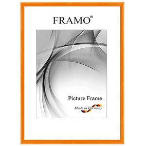 FRAMO Cadre photo &eacute;troits 20 x 50 cm en bois massif | Orange brillant | Couleur/taille s&eacute;lectionnable | Cadre pour affiches | Puzzles | Photos N&deg;121 (Framecenter24_online, neuf)