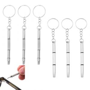 WUYJI Accessoires pour lunettes Ensemble de 6 tournevis pour lunettes, comprenant un tournevis pour lunettes 3 en 1, un tournevis pour lunettes 4 en 1 et un mini tournevis &agrave; double extr&eacute;mit&eacute;. (xioque, neuf)