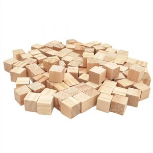 Cube en Bois (Lot de 100) - Petits Cubes en Bois Brut 1,5 x 1,5 x 1,5 cm - Cubes Bois de Pin Naturel -Cube Bois Bricolage, Loisirs Créatifs, Tampons (Anktily, neuf)