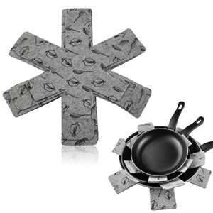 Poele Protection,Protection Casseroles,6 Pièces Protection Casseroles et Protège-Poêle,Protège-Poêle en Feutre,Protection de Séparateurs Poêles,Anti-Rayures Protections de Casseroles（3 Tailles ） (UAB WSVLKE LT, neuf)