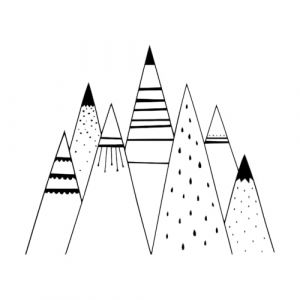 Sticker mural de montagne pour chambre d'enfant Sticker mural de montagne Sticker mural de chambre de bébé Sticker de montagne Chambre à coucher-L-57x68cm-Black (LIUJIAHAO Sticker, neuf)