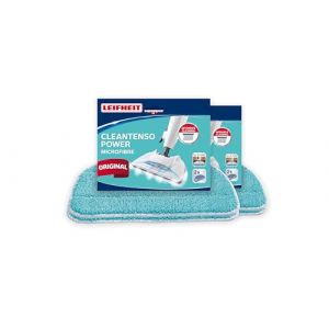 Leifheit lot de 4 housses de rechange pour balai vapeur CleanTenso Power, éponge microfibre pour nettoyeur vapeur, nettoyage en profondeur, éponge de remplacement lavable, tampon dessous velcro (avantrado.shop, neuf)