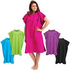 Fit-Flip Poncho de Plage Microfibre pour se Changer &ndash; Serviette Cabine pour Piscine Adulte et la Natation &ndash; de Bain Femme et Homme, Le Surf et la Plage &ndash; Taille: L, Rose (Paraboo, neuf)
