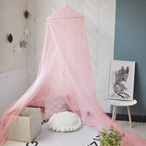 Eimilaly Ciel de lit Moustiquaire, baldaquin de lit pour d&eacute;coration de Chambre de Fille - baldaquin Suspendu de Protection Contre Les Insectes pour Adultes, b&eacute;b&eacute;s, Camping en Plein air, Pink (Aimilaly, neuf)