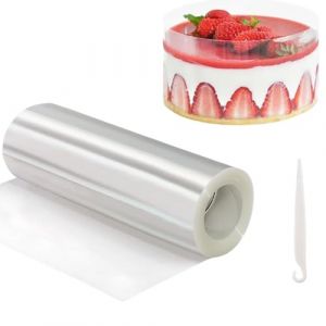 Rhodoid Patisserie,Rouleaux Rodoide 20cm,Transparent Patisserie Film Bordure,Rouleaux Colliers à Gâteau,Gâteau Réutilisable en Acétate,Film Protecteur pour Bordures Gâteaux,Acetate Film,Ruban Gâteau (QiaoQiHOUSE, neuf)
