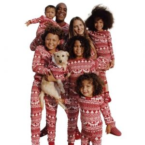 MUYOGRT Pyjama de Noël Famille Combinaison Pyjama Maison Chaud Jumpsuit Costume Famille Pyjama Impirmé de Noël Couple Ensemble Femme Homme Fille BéBé Garçon Printemps Automne Hiver (16, Enfant) (Xiabing EU, neuf)