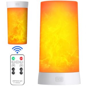 AUAUY Ampoule à Flamme LED, Rechargeable par USB, Ampoule à Effet de Flamme, avec Télécommande, Minuterie et Base Magnétique, 4 Modes d'éclairage, pour Jardin, Bar, Café, Halloween, Noël (Dazzlingyyh, neuf)