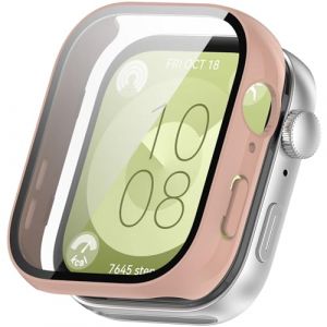 Coque pour Huawei Watch Fit 3 Protection &Eacute;cran Femmes Hommes，Dur PC Case HD Clear Verre Tremp&eacute; Anti-Choc Protection Case pour Huawei Watch fit 3 Cover,Poudre de Sakura (shenzhenshihaishangpokejiyouxiangongsi, neuf)