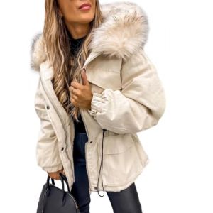 ORANDESIGNE Femme Doudoune Mi-Longue Manteau Chaud Brillante Blouson Hiver Elegant Slim Jacket Veste E Beige XXL (Wowmart Zoo X., neuf)