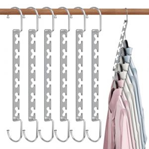 Sindax Cintre Gain de Place, Cintres Metal Magiques INOX Antid&eacute;rapant, Multifonctionnel Organisateur de Cintre Gain de Place dans Les Placards (Lot de 6) (Sindax, neuf)