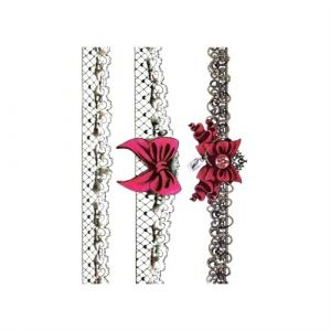 2 Pcs Jambe Tatouage Temporaire for Femmes Gros Nœud Papillon Avec Dentelle Pistolet Noir Rouge Autocollant De Tatouage Imperméable Nouveaux Autocollants De Tatouage Temporaire for Femmes(A) (FJJBMSSCED-US, neuf)