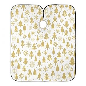Arbre De Noël Doré Amusant Peignoir Coiffure Imperméable Blouse Coiffeur Antistatique Robe De Coiffure Pour Coiffeurs Barber Instituts De Beauté 140X168Cm (guangzhouhongchenmaoyishanghanggerenduzi, neuf)