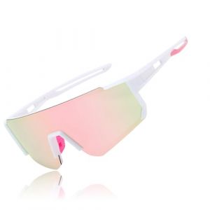 Rosedreamer Lunettes de soleil de sport rapides Hommes Femmes Lunettes de soleil polaris&eacute;es Lunettes de v&eacute;lo Lunettes de course pour VTT V&eacute;lo de course V&eacute;lo de ski Course &agrave; pied avec UV400（Rose） (Rosedreamer Direct, neuf)