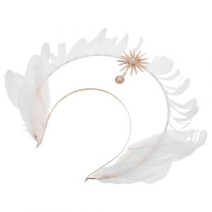 IWOWHERO Serrage-T&ecirc;te Couronne D&rsquo;Halloween Blanche Serrage-T&ecirc;te de Reine L&eacute;g&egrave;re et R&eacute;utilisable Coiffe de D&eacute;esse pour Soir&eacute;e Cosplay et F&ecirc;te Costum&eacute;e Adulte (Langeriy, neuf)