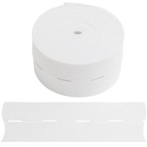 AERZETIX - C67391 - Elastique &agrave; boutonni&egrave;re plat 2 m - largeur 30 mm - couleur blanc - en polyester et latex - confection mercerie couture v&ecirc;tements tissu ceinture pantalon tricotage (Tuning, neuf)