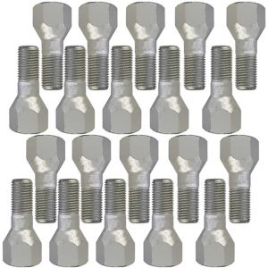 Lot de 20 boulons de roue coniques argentés M14 x 1,5 30 mm (HEX21) Résistance 8,8 (TUNERSHOP, neuf)