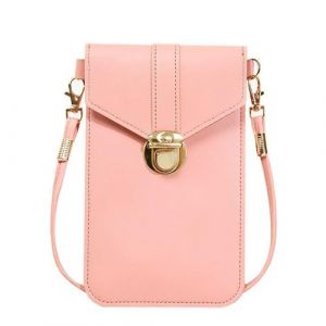 XSDSLS Pochette T&eacute;l&eacute;phone Portable Femme, Mini Pochette pour T&eacute;l&eacute;phone Portable en Cuir PU, Petite Sac T&eacute;l&eacute;phone Portable Bandouli&egrave;re, Sacoche pour T&eacute;l&eacute;phone Portable pour Femmes (Rose) (XDLING, neuf)