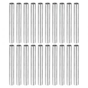 sourcing map Manchon Filetée Rond Écrou Accouplement M4x0.7mm Femelle Filetage 45mm Raccorder Tige Barre Goujon Tube Écrou Connecteur pour Rallonger, Argenté Paquet de 20 (Weisser Berg, neuf)