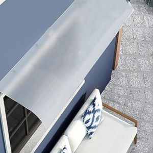 Marquise de Porte Exterieur, Auvent Porte d&rsquo;entr&eacute;e 90 100 120 130 150 200 CM avec Protection UV Contre la Pluie et la Neige, Polycarbonate Transparente/Opaque(Frosted,160x44cm) (LJMYS, neuf)