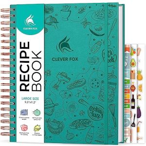 Clever Fox Livre de cuisine en spirale - Livre de cuisine vide - Journal de cuisine vide - Organisateur pour &eacute;crire des recettes - Grand (turquoise) (SVD COM, neuf)