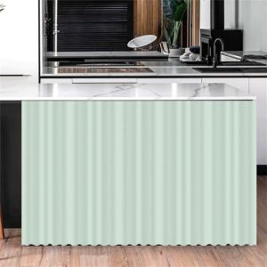 Highdi Rideau Armoire Cuisine Courts, Meuble Rideau Cache Placard Anti Poussière Auto-Adhésif sans Perçage pour sous Evier, Cuisine Porte de Placard, Étagères (Vert Clair,100 * 140cm) (Highdi, neuf)