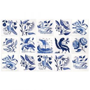 Ulticool &ndash; Sticker &eacute;tanches autocollants pour carrelage - Bateau &agrave; voile Roos Oiseau - 15x15 cm - Lot de 15 autocollants autoadh&eacute;sifs pour carrelage en film - pour mur de salle de bain - Mur de (Ulticool, neuf)