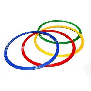 Boje Sport Lot de 4 cerceaux de Gymnastique Plats/cerceaux de Coordination Plats, Ø ca. 50 cm, 4 Couleurs - 4X R50ybrg (JBCDIFFUSION, neuf)