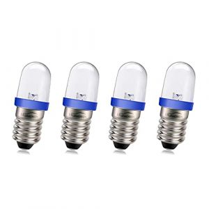 Ruiandsion Lot de 4 ampoules LED E10 220 V 230 V CA &agrave; vis pour indicateur LED &agrave; &eacute;conomie d'&eacute;nergie Culot E10 Bleu (Ruiandsion, neuf)